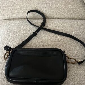 Madewell Black Leather Crossbody Camera Bag